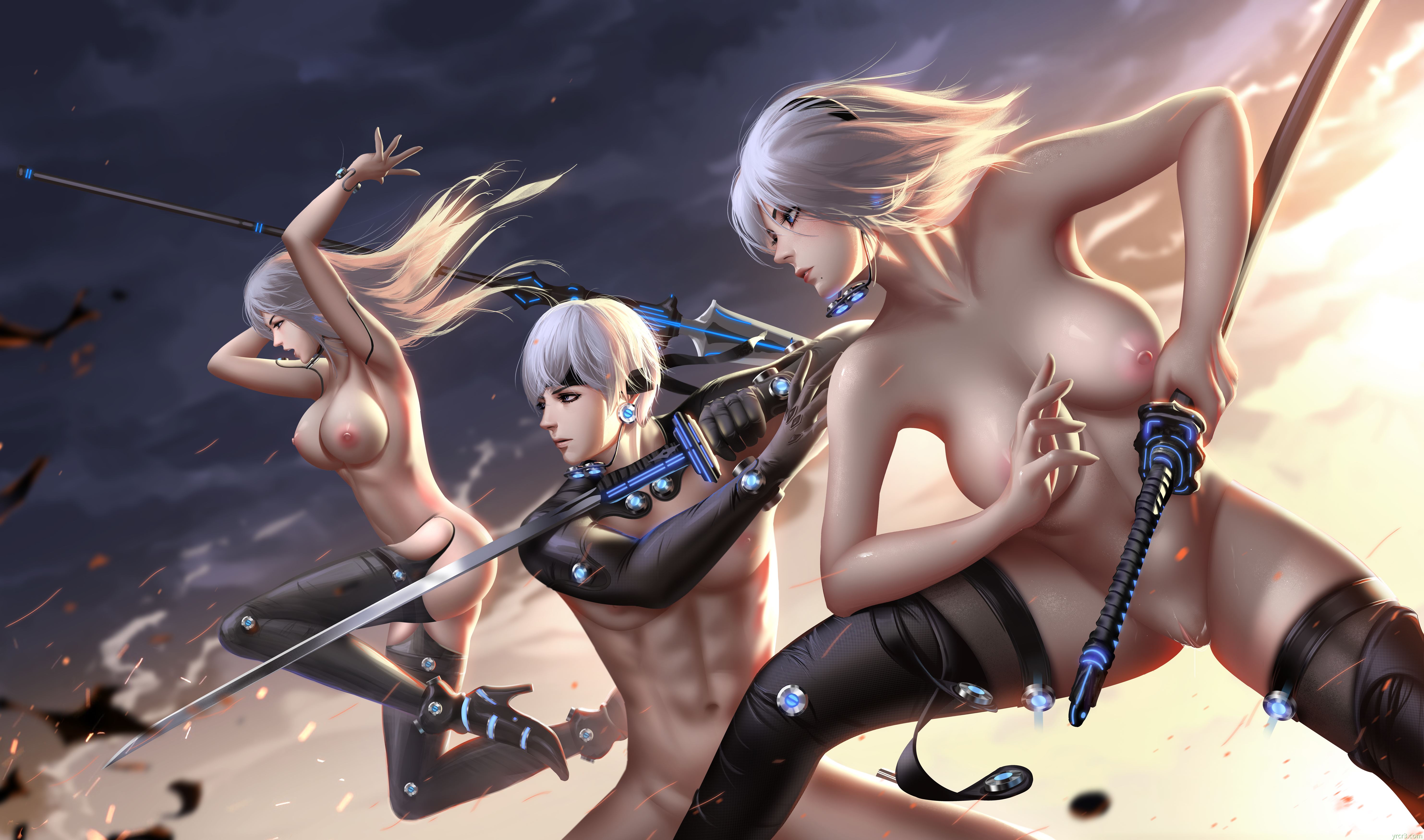 梁星2020-7月作品的2b a2 ganzo加Esdeath加Jessie X Tifa[19P]